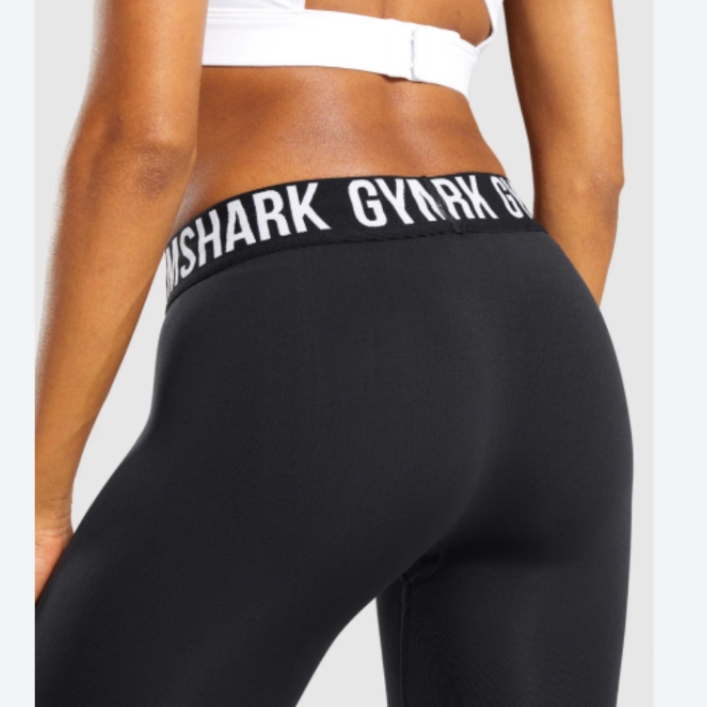 GYMSHARK Fit Seamless Leggings Size Medium Black/White - Picture 4 of 11